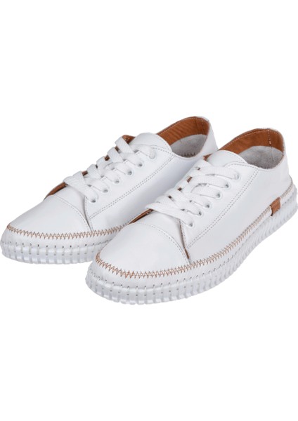 Hakiki Deri Comfort Kadın Ayakkabı PLM-413108 Beyaz fırsatları