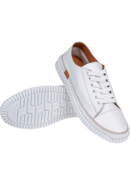 Hakiki Deri Comfort Kadın Ayakkabı PLM-413108 Beyaz indirimleri