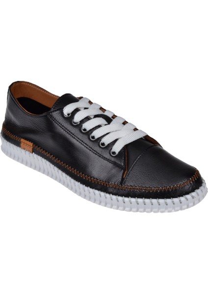 Hakiki Deri Comfort Kadın Ayakkabı PLM-413108 Siyah