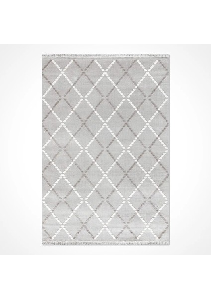 Adanero Geometrik Gri Polyester Pamuk Tabanlı Makine Halısı fiyatları
