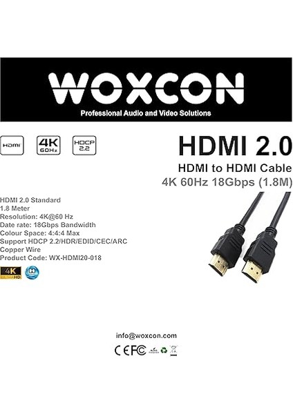 HDMI Kablo 4K 60Hz 18G Hdcp2.2 Arc Dolby Desteği HDMI 2.0 Versiyon (1,8 Metre) fiyatları