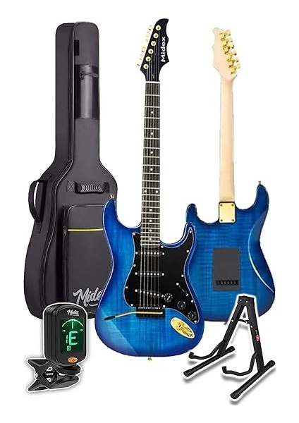 GLC-40BL Profesyonel Elektro Gitar Mavi (Stand Gigbag Askı Capo Tuner Pena Kablo Yedek Tel) fiyatları