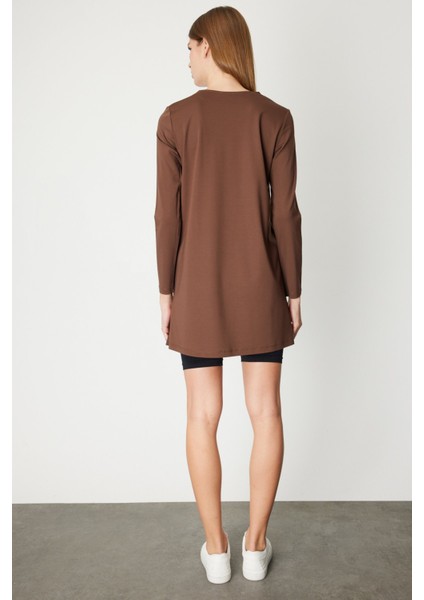 Kadın Uzun Kollu Basic Tunik 61421 Kahverengi fırsatları