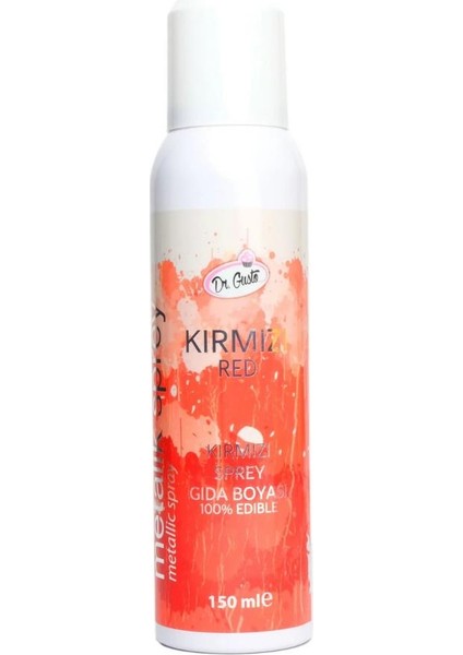 Kırmızı Metalik Sprey Gıda Boyası 150 ml – Pasta, Tatlı ve Süslemeler Için Parlak Renk Efekti