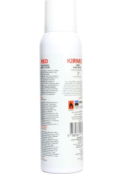 Kırmızı Metalik Sprey Gıda Boyası 150 ml – Pasta, Tatlı ve Süslemeler Için Parlak Renk Efekti fiyatları