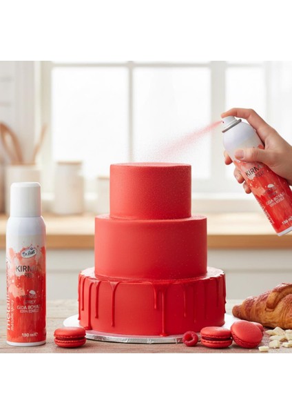 Kırmızı Metalik Sprey Gıda Boyası 150 ml – Pasta, Tatlı ve Süslemeler Için Parlak Renk Efekti modelleri