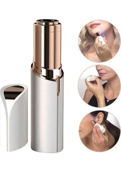 Buğz Ruj Şeklinde Yüz Tüy Temizleyici Tüy Alma Temizleme Brows Kaş Bıyık Tüy Epilasyon Aleti