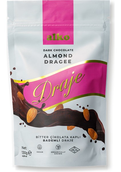 Bitter Çikolatalı Badem Draje 130 gr