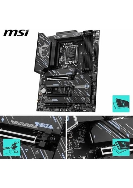 Msı, Z890 Gaming Plus Wifi Soket, 1851 Ddr5 9200MHZ(OC) USB 20GBPS 4xm.2 1xtb4, HDMI Display 5g Lan Wifi 7 Atx, 7E34-002R fiyatları