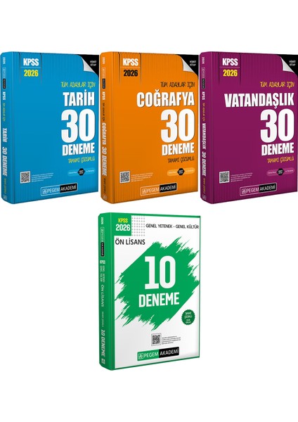 2026 Kpss Tüm Adaylar Için Tarih Coğrafya Vatandaşlık 30 Deneme - 2026 Kpss Ön Lisans Çözümlü 10 Deneme