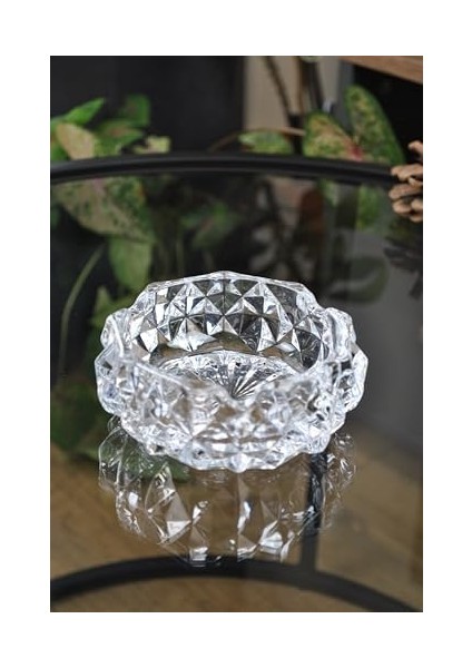 Dazzling Yuvarlak Cam Lüks Küllük - Kül Tablası - Yuvarlak Kül Tabağı 11 cm modelleri