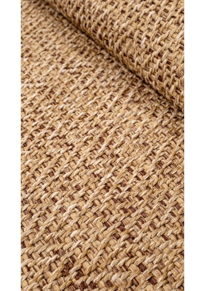 Bej Jüt Sisal Kaymaz Taban Hasır Dokuma Yıkanabilir Yolluk Salon Koridor Mutfak Halısı