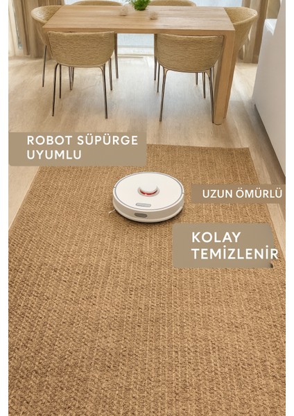 Bej Jüt Sisal Kaymaz Taban Hasır Dokuma Yıkanabilir Yolluk Salon Koridor Mutfak Halısı modelleri