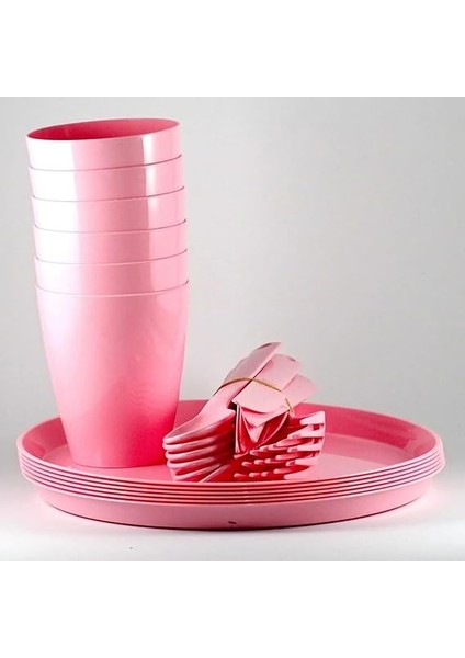 6 Kişilik Piknik Seti Çatal, Bıçak, Kaşık, Bardak, Tabak Komple Set 31 Parça fırsatları