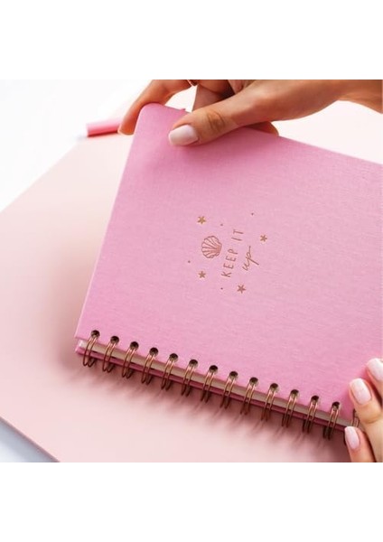A5 Spiralli Sert Kapak Tarihsiz Not Defteri Şeker Pembe modelleri