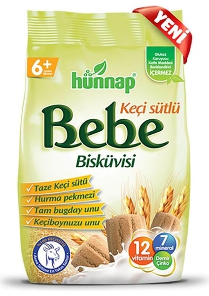 Hünnap Keçisütlü Vitaminli Bebe Bisküvisi 200GR