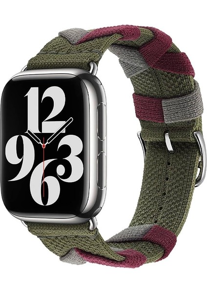 Ile Uyumlu 42MM Krd-97 Sarmal Örgü Tasarımlı Kordon Haki