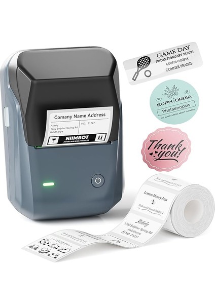 B1 Etiket Makinesi, Otomatik Tanımlamalı Bluetooth Taşınabilir Etiket Yazıcısı, Ofis, Ev, Iş Için Kullanımı Kolay, 2 x 1.2 Inç Etiket/rulo (Mavi)