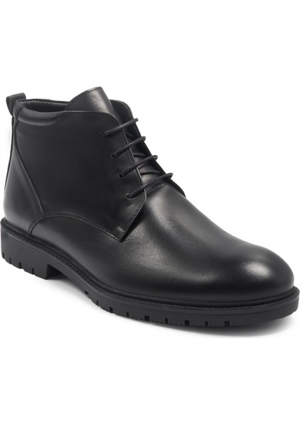 Siyah Hakiki Deri Klasik Erkek Bot