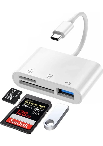 16/15/pro Max/pro/plus/ipad/macbook Pro/air/ ile Uyumlu Type-C To Sd/micro Sd/tf/usb Kart Okuyucu/card Reader Hub