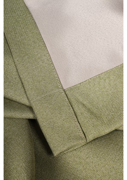 Fıstık Yeşili Keten Blackout Karartma Güneşlik ( Pilesiz Düz Dikim)