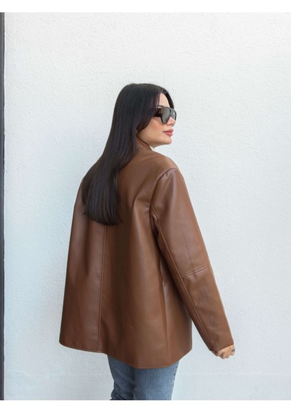 Düz Kesim Deri Blazer Ceket indirimleri