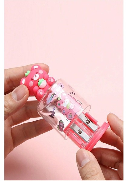 Mini Figürlü Sevimli 2 Li Kalem Traş 2 Adet Hazneli Kalemtıraş Çift Bıçaklı Kalem Açacağı Figürlü No1 Jumbo ve Standart indirimleri