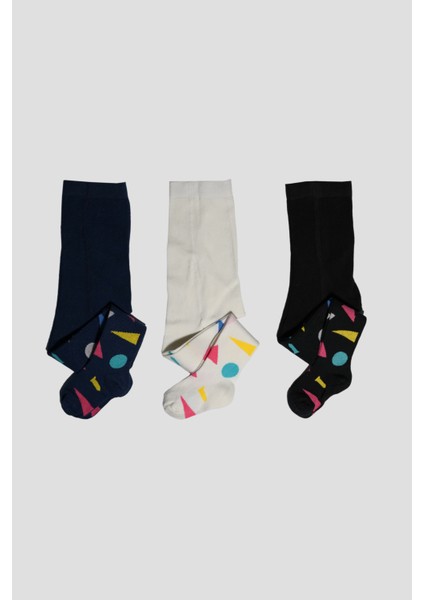 3 Adet Pamuklu Unisex Çocuk ve Bebek Külotlu Çorap