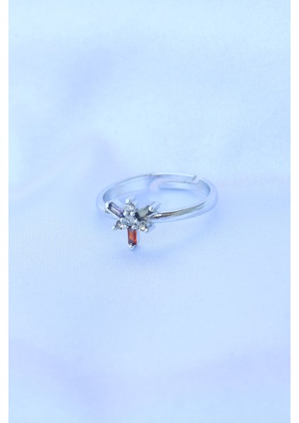 Pirinç Gümüş Renk Ayarlanabilir Renkli Zirkon Taşlı Yusufçuk Yüzük fiyatları