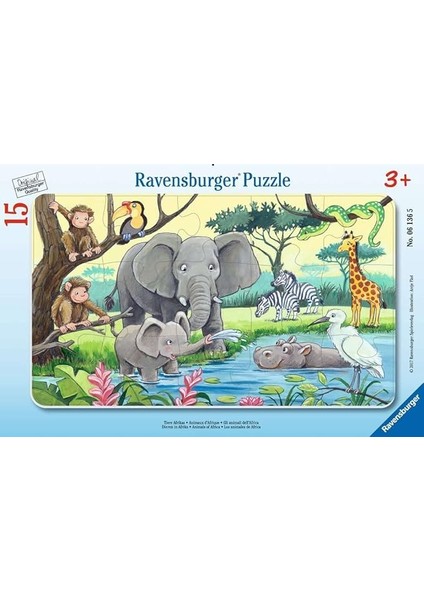 15 Parçalı Çerçeveli Puzzle HAYVANLAR-061365