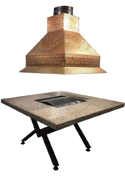 Masa Tipi Bakır Pro Ocakbaşı 110X210 cm