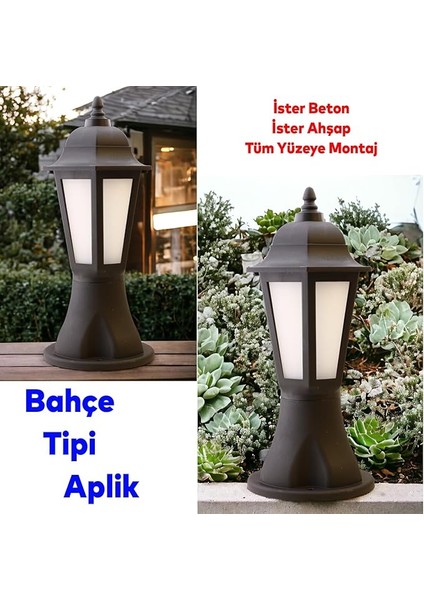 Sokak Bahçe Aplik Lamba Aydınlatma Lale Bahçe Duvar Üstü Armatürü E27 Duy Siyah Plastik indirimleri
