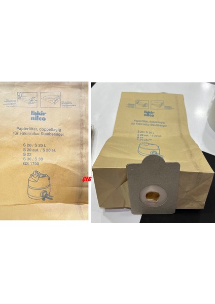 S20/S20L Süpürge Torbası Kağıt Çeg