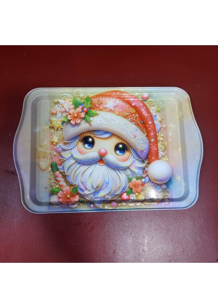 Yeni Yıl Büyük Metal Tepsi 33X22CM Merry Christmas Tatlış Noel Baba 1 Adet fırsatları