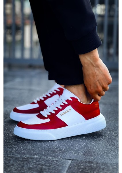 CH087 - Cbt Kenton Erkek Ayakkabı Kırmızı / Beyaz