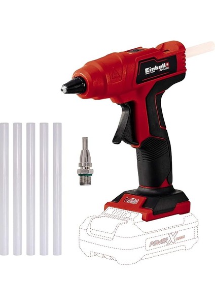 Akülü Akülü Sıcak Silikon Mum Tabancası Te-Cg 18 Li - Solo Power X-Change (Lityum-Iyon, 5 Yapıştırma Çubuğu ve Düz Yapıştırıcı Ucu Dahil) - 4522200