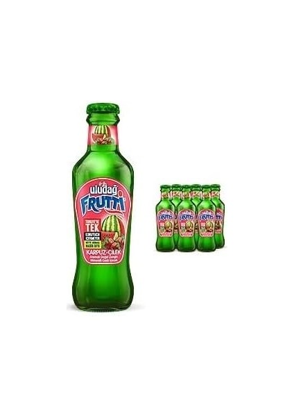 Uludağ Frutti Karpuz Çilek Aromalı Soda 200 ml 6&apos;lı Paket