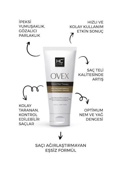 Hc Care Hc Ovex Hızlı Saç Kurtarma ve Canlandırma - 200 ml fiyatları