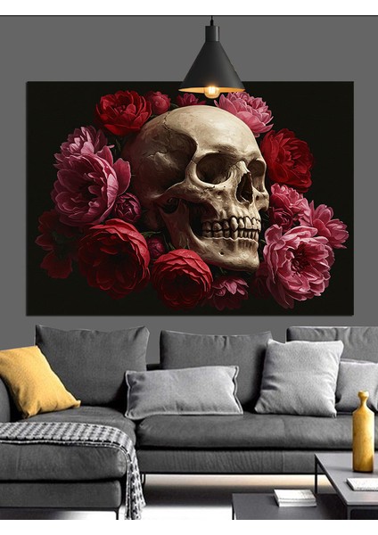 Güller ve Kurukafa Dekoratif Kanvas - Mdf Ahşap Tablo indirimleri