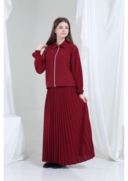 Elira Kız Çocuk Takım Bordo