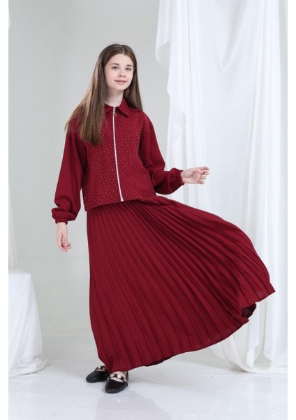 Elira Kız Çocuk Takım Bordo modelleri