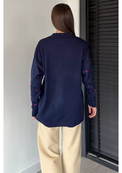 Kadın Kurdele Nakışlı Triko Kazak (M-L-Xl Uyumludur) P-00018883 fırsatları