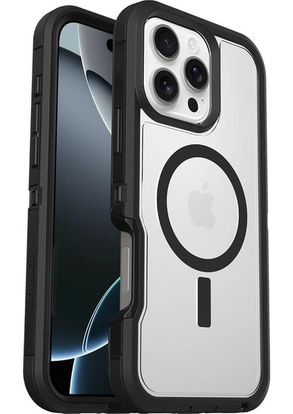 Defender Series Xt Magsafe Kılıf, iPhone 16 Pro Max Uyumlu, Darbeye Karşı Koruyucu Kılıf, Şeffaf/siyah