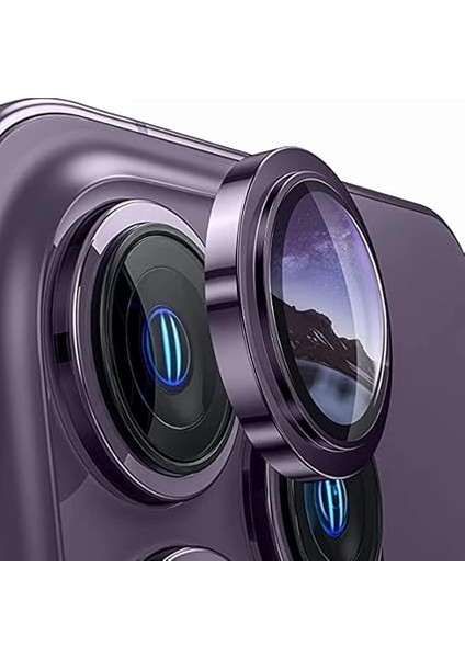 14 Pro Max/14 Pro Ile Uyumlu Cmcov Kamera Lens Koruyucu Kolay Tak Çıkar Ergonomik Ince Tasarım Kırılma ve Çizilme Önleyici Derin Mor modelleri