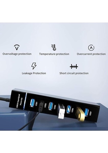 PX-3017 Onezero 1.2 Metre Usb3.0 Hub, 7 Port USB 3.0 Çoklayıcı, USB Çoklayıcı Siyah, 7 Port USB Hub modelleri