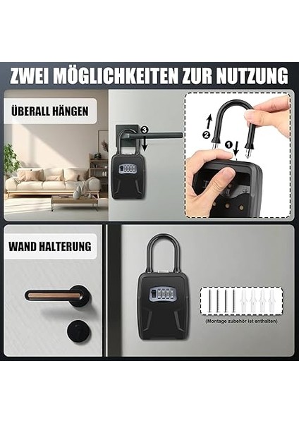 Büyük Askılı Anahtar Kasası, En Yeni Anahtar Kutusu, Hava Şartlarına Dayanıklı, 4 Haneli Anahtar Kasası, Anahtar Saklama Kutusu, Anahtar, Araba Anahtarı, Ic Kartı, Ev, Garaj Için Sağlam indirimleri