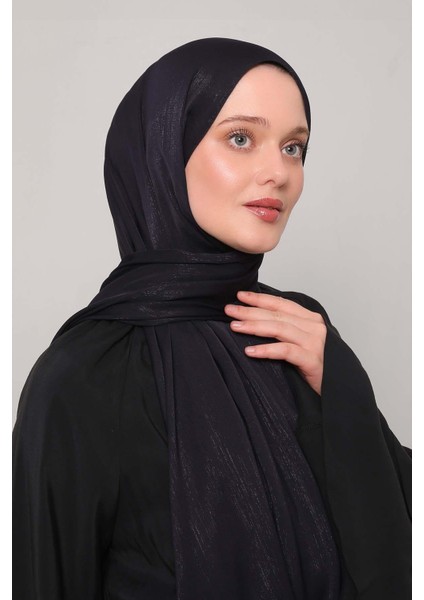 Lacivert Simli Elmas Şal