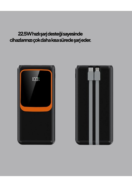 Powerbank 20000 mAh Dijital Ekranlı ve Çok Kablolu Hızlı Şarj Cihazı fiyatları