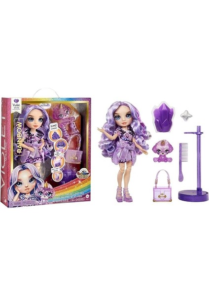 Rainbow High Violet Parlak Slime ve Evcil Hayvan Serisi Bebeği