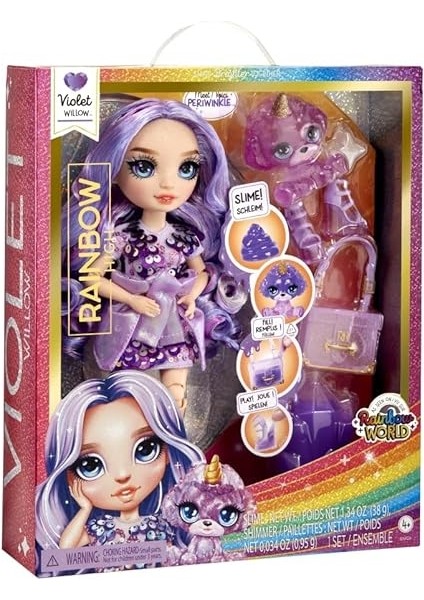 Rainbow High Violet Parlak Slime ve Evcil Hayvan Serisi Bebeği indirimleri